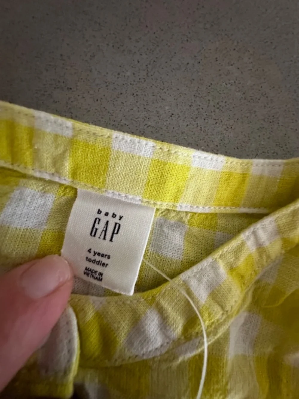 NWT Little Girl Gap Yellow Gingham Linen Peplum Summer Shirt 4T 4 Years